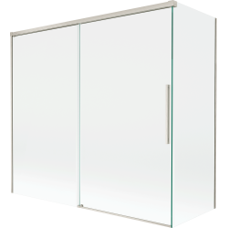 Mexen Rox paroi de baignoire à 2 volets coulissants 160 + 80 x 150 cm, transparent, nickel brossé - 8C9-160-080-97-00