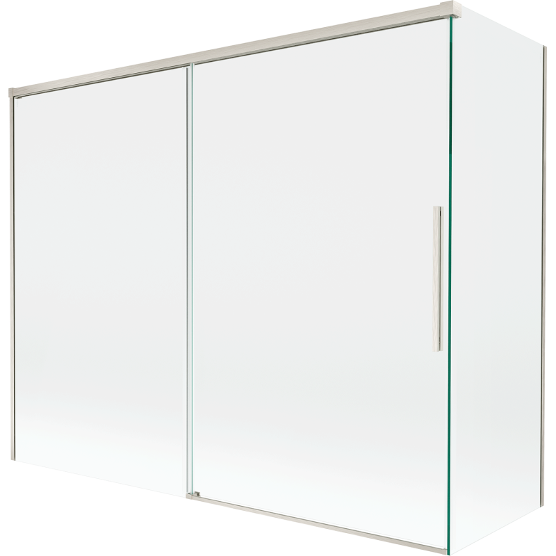 Mexen Rox paroi de baignoire à 2 battants coulissante 190 + 80 x 150 cm, transparent, nickel brossé - 8C9-190-080-97-00