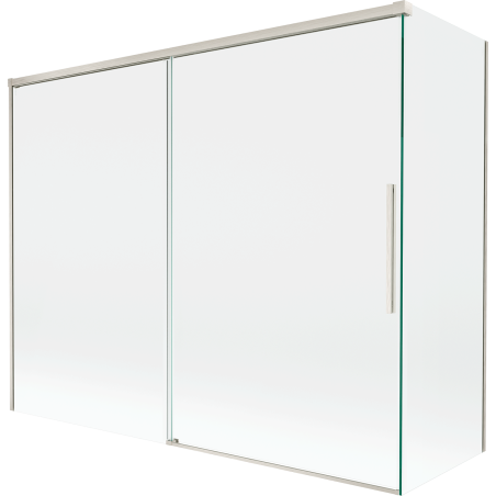 Mexen Rox paroi de baignoire à 2 battants coulissante 190 + 80 x 150 cm, transparent, nickel brossé - 8C9-190-080-97-00