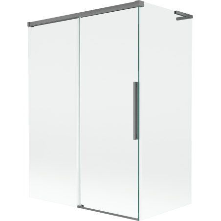 Mexen Rox L paroi de baignoire à 2 panneaux coulissants 120 + 70 x 150 cm, transparent, métal gun - 8C9L-120-070-95-00