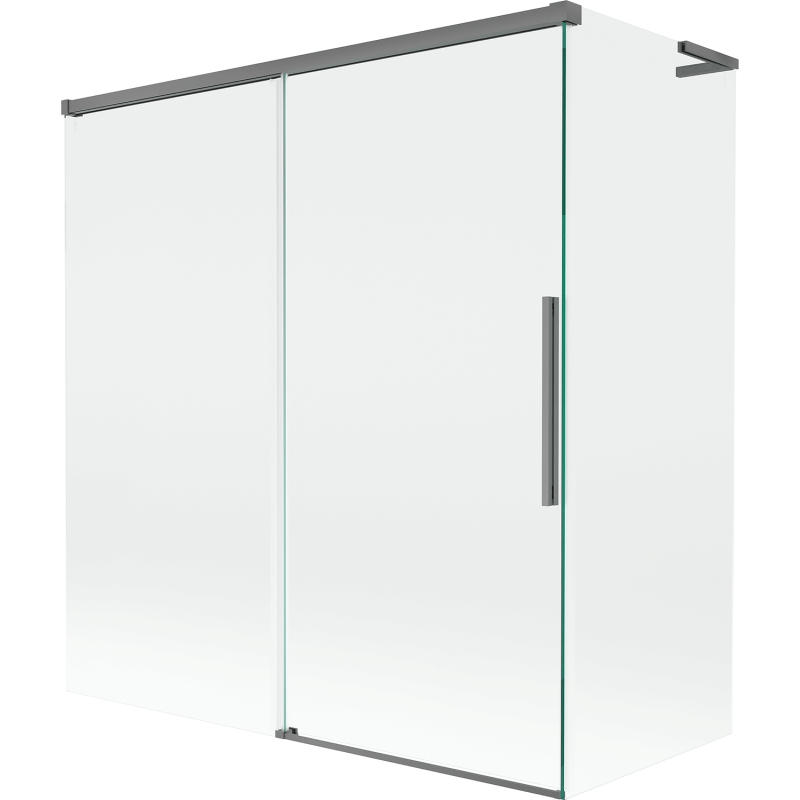 Mexen Rox L pare-douche de baignoire coulissant à 2 panneaux 150 + 70 x 150 cm, transparent, gun metal - 8C9L-150-070-95-00