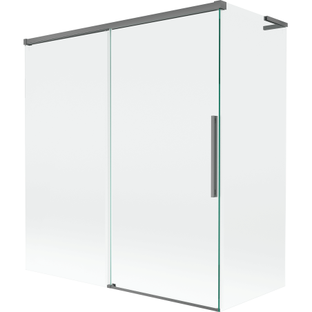 Mexen Rox L pare-douche de baignoire coulissant à 2 panneaux 150 + 70 x 150 cm, transparent, gun metal - 8C9L-150-070-95-00