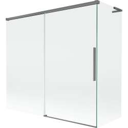 Mexen Rox L pare-baignoire à 2 volets coulissants 170 + 70 x 150 cm, transparent, acier gun metal - 8C9L-170-070-95-00