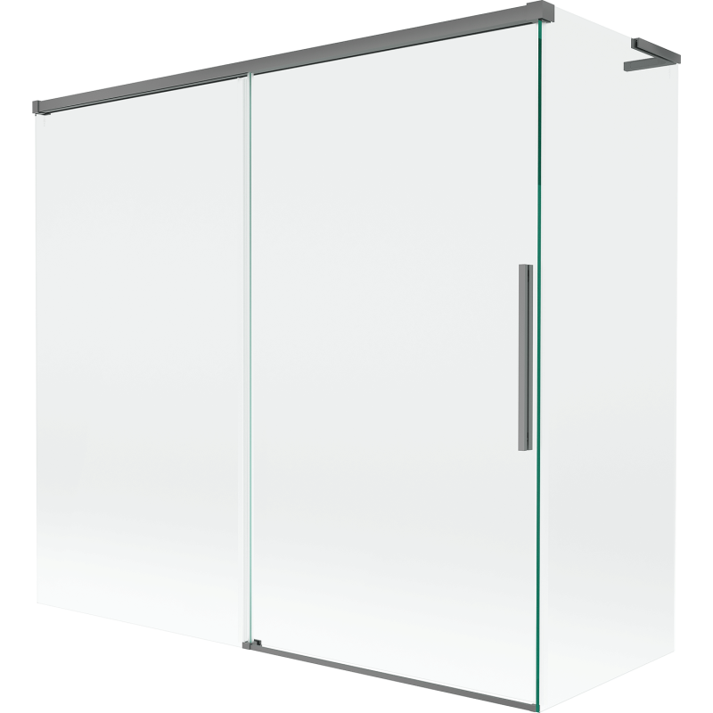 Mexen Rox L pare-baignoire à 2 volets coulissants 170 + 70 x 150 cm, transparent, acier gun metal - 8C9L-170-070-95-00