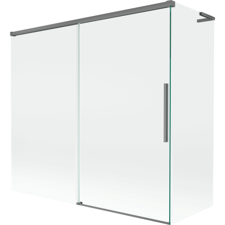 Mexen Rox L pare-baignoire à 2 volets coulissants 170 + 70 x 150 cm, transparent, acier gun metal - 8C9L-170-070-95-00