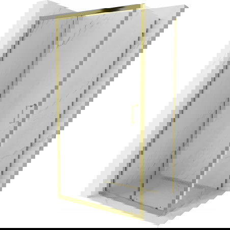 Mexen Apia cabine de douche coulissante 115 x 80 cm, transparente, dorée - 840-115-080-50-00