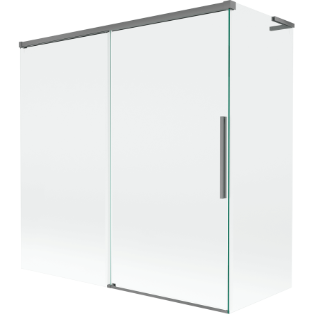 Mexen Rox L paroi de baignoire coulissante à 2 volets 160 + 80 x 150 cm, transparent, métal gun - 8C9L-160-080-95-00