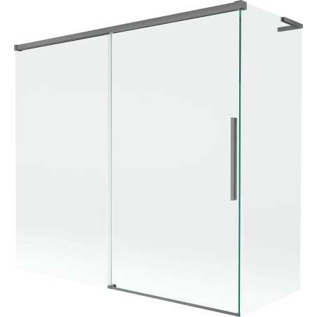 Mexen Rox L paroi de baignoire coulissante à 2 vantaux 170 + 80 x 150 cm, transparent, métal canon - 8C9L-170-080-95-00