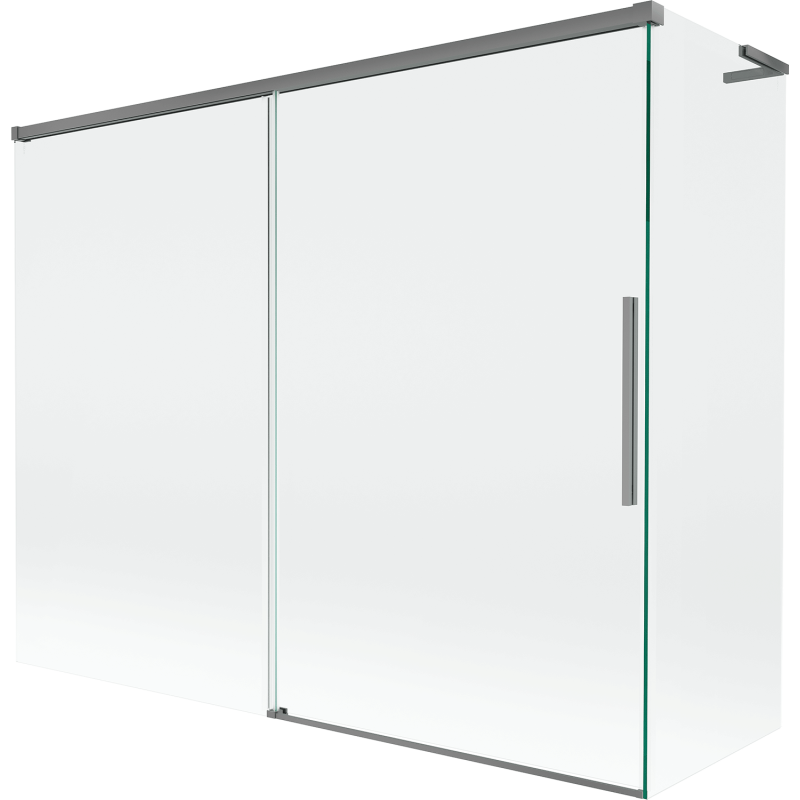 Mexen Rox L paroi de baignoire pivotante 2 volets 190 + 80 x 150 cm, transparent, métal gun - 8C9L-190-080-95-00