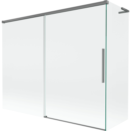 Mexen Rox L paroi de baignoire pivotante 2 volets 190 + 80 x 150 cm, transparent, métal gun - 8C9L-190-080-95-00
