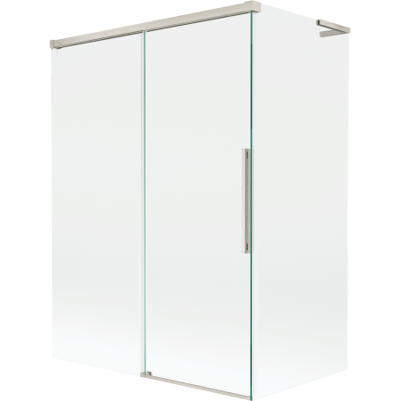 Mexen Rox L paroi de baignoire coulissante à 2 battants 120 + 70 x 150 cm, transparent, nickel brossé - 8C9L-120-070-97-00