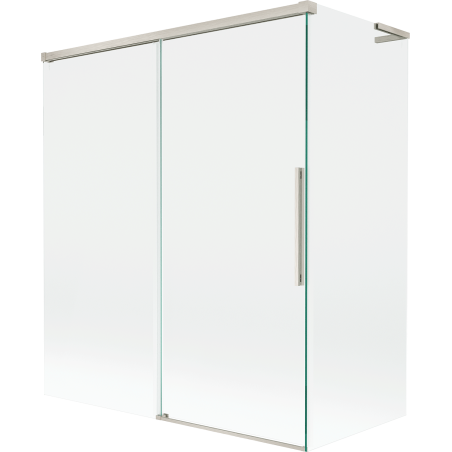 Mexen Rox L paroi de baignoire à 2 panneaux coulissants 140 + 70 x 150 cm, transparent, nickel brossé - 8C9L-140-070-97-00
