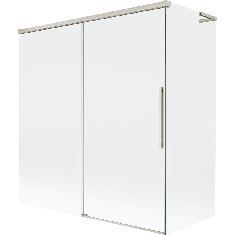 Mexen Rox L paroi de baignoire 2 battants coulissants 150 + 70 x 150 cm, transparent, nickel brossé - 8C9L-150-070-97-00
