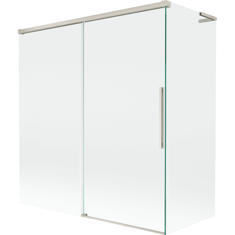Mexen Rox L paroi de bain à 2 volets coulissante 150 + 70 x 150 cm, transparent, nickel brossé - 8C9L-150-070-97-00