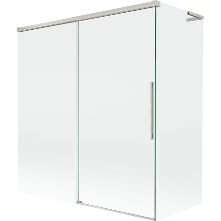 Mexen Rox L paroi de bain à 2 volets coulissante 150 + 70 x 150 cm, transparent, nickel brossé - 8C9L-150-070-97-00