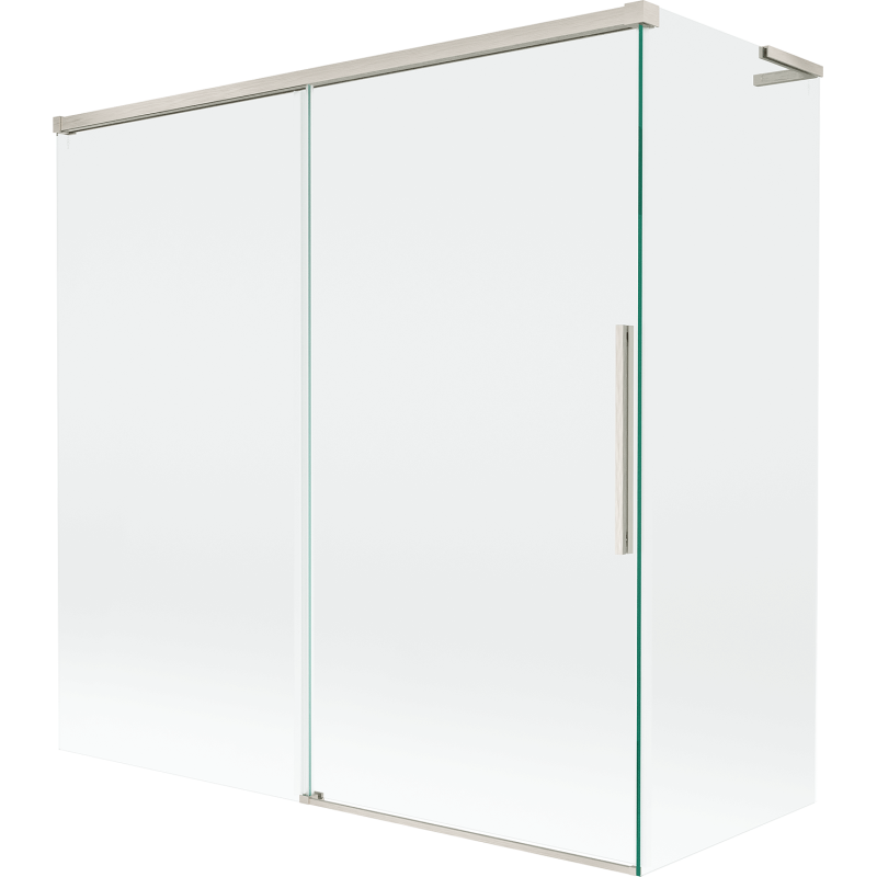 Mexen Rox L paroi de baignoire à 2 volets coulissants 160 + 70 x 150 cm, transparent, nickel brossé - 8C9L-160-070-97-00