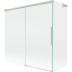 Mexen Rox L paroi de baignoire à 2 volets coulissants 160 + 80 x 150 cm, transparent, nickel brossé - 8C9L-160-080-97-00