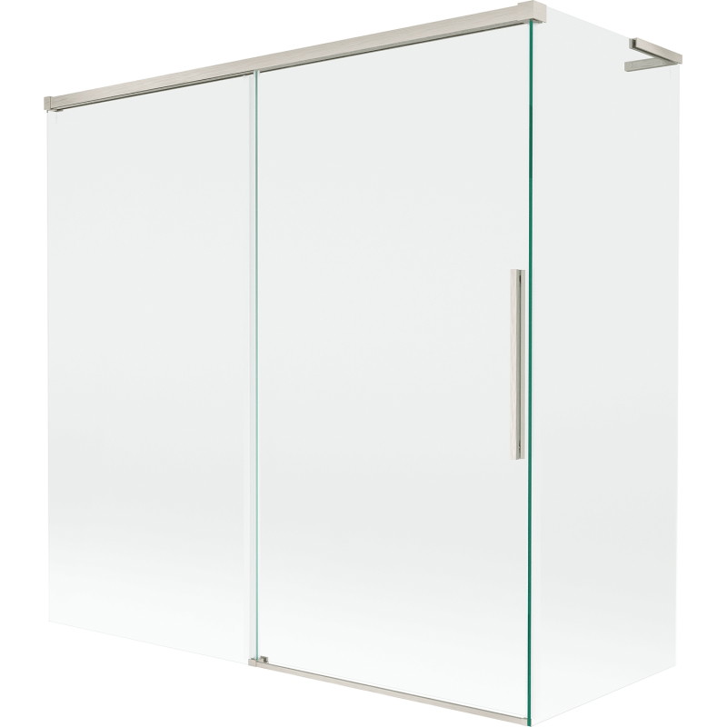 Mexen Rox L paroi de baignoire à 2 volets coulissants 160 + 80 x 150 cm, transparent, nickel brossé - 8C9L-160-080-97-00