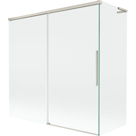 Mexen Rox L pare-douche de baignoire 2 volets coulissants 160 + 80 x 150 cm, transparent, nickel brossé - 8C9L-160-080-97-00