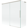 Mexen Rox L pare-douche de baignoire 2 volets coulissants 160 + 80 x 150 cm, transparent, nickel brossé - 8C9L-160-080-97-00
