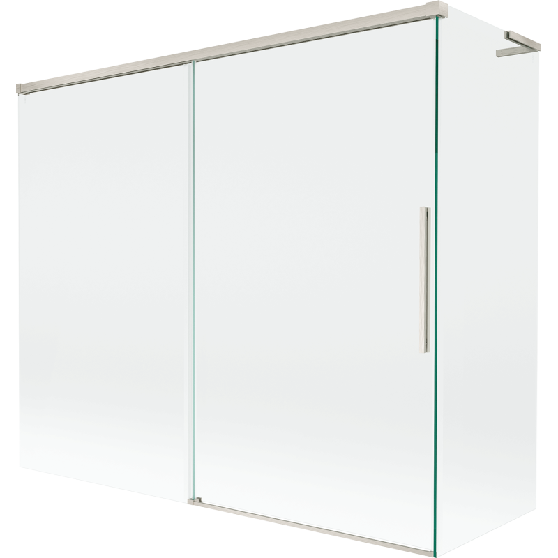 Mexen Rox L paroi de baignoire à 2 volets coulissants 180 + 80 x 150 cm, transparent, nickel brossé - 8C9L-180-080-97-00
