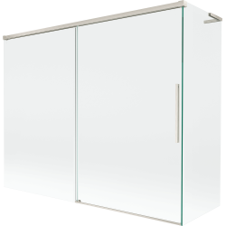 Mexen Rox L paroi de baignoire à 2 volets coulissants 190 + 80 x 150 cm, transparent, nickel brossé - 8C9L-190-080-97-00