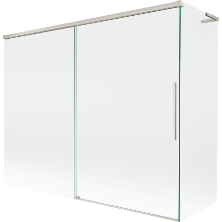 Mexen Rox L paroi de baignoire à 2 volets coulissants 190 + 80 x 150 cm, transparent, nickel brossé - 8C9L-190-080-97-00