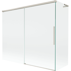 Mexen Rox L paroi de baignoire à 2 volets coulissants 180 + 90 x 150 cm, transparent, nickel brossé - 8C9L-180-090-97-00