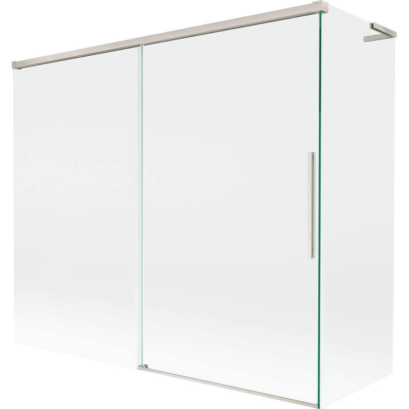 Mexen Rox L paroi de baignoire à 2 volets coulissants 180 + 90 x 150 cm, transparent, nickel brossé - 8C9L-180-090-97-00