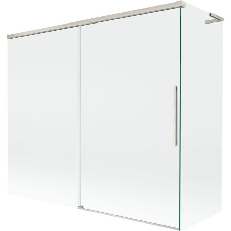 Mexen Rox L paravent de baignoire coulissant à 2 volets 180 + 90 x 150 cm, transparent, nickel brossé - 8C9L-180-090-97-00