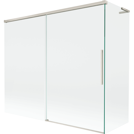 Mexen Rox L paroi de baignoire à 2 volets coulissants 180 + 90 x 150 cm, transparent, nickel brossé - 8C9L-180-090-97-00