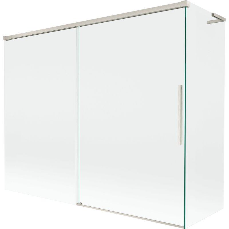 Mexen Rox L paroi de baignoire à 2 volets coulissants 190 + 90 x 150 cm, transparent, nickel brossé - 8C9L-190-090-97-00