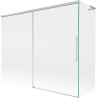Mexen Rox L paroi de baignoire à 2 volets coulissants 190 + 90 x 150 cm, transparent, nickel brossé - 8C9L-190-090-97-00