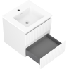 Mexen Rivel meuble de salle de bains 50 cm avec lavabo Otis, 2 tiroirs, rainuré, blanc mat - 91A20-05047-2-BFF01-W18M01