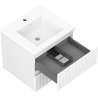 Mexen Rivel meuble de salle de bains 50 cm avec lavabo Otis, 2 tiroirs, rainuré, blanc mat - 91A20-05047-2-BFF01-W18M01