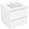 Mexen Rivel meuble de salle de bains 50 cm avec lavabo Otis, 2 tiroirs, rainuré, blanc mat - 91A20-05047-2-BFF01-W18M01