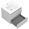 Mexen Rivel armoire de salle de bain 50 cm avec lavabo Otis, 2 tiroirs, rainuré, gris mat/blanc mat