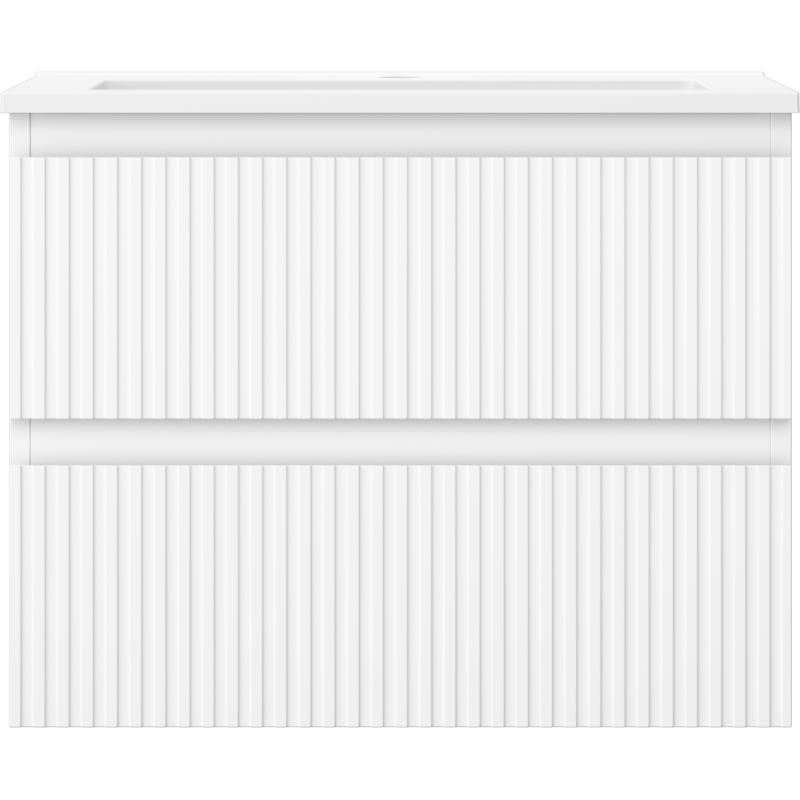 Mexen Rivel armoire de salle de bain 60 cm avec lavabo Otis, 2 tiroirs, rainuré, blanc mat - 91A20-06047-2-BFF01-W18M01