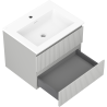 Mexen Rivel armoire de salle de bain 60 cm avec lavabo Otis, 2 tiroirs, rainurée, gris mat/blanc mat