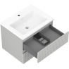 Mexen Rivel armoire de salle de bain 60 cm avec lavabo Otis, 2 tiroirs, rainurée, gris mat/blanc mat