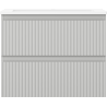 Mexen Rivel armoire de salle de bain 60 cm avec lavabo Otis, 2 tiroirs, rainurée, gris mat/blanc mat