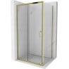 Mexen Apia cabine de douche coulissante 130 x 100 cm, transparente, dorée - 840-130-100-50-00