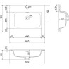 Mexen Rivel armoire de salle de bain 60 cm avec lavabo Otis, 2 tiroirs, rainurée, gris mat/blanc mat