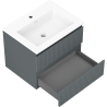 Mexen Rivel meuble de salle de bain 60 cm avec lavabo Otis, 2 tiroirs, rainuré, graphite mat/blanc mat -
