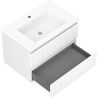 Mexen Rivel meuble de salle de bain 70 cm avec lavabo Otis, 2 tiroirs, rainuré, blanc mat - 91A20-07047-2-BFF01-W18M01