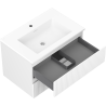 Mexen Rivel meuble de salle de bain 70 cm avec lavabo Otis, 2 tiroirs, rainuré, blanc mat - 91A20-07047-2-BFF01-W18M01