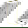 Mexen Apia cabine de douche coulissante 100 x 80 cm, transparente, or + receveur Rio - 840-100-080-50-00-4510
