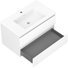 Mexen Rivel meuble de salle de bain 80 cm avec lavabo Otis, 2 tiroirs, rainuré, blanc mat - 91A20-08047-2-BFF01-W18M01