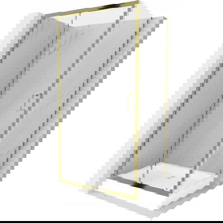 Mexen Apia cabine de douche coulissante 120 x 90 cm, transparent, or + receveur Rio - 840-120-090-50-00-4510