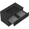 Mexen Rivel meuble de salle de bains 80 cm avec lavabo Otis, 2 tiroirs, rainuré, noir mat - 91A20-08047-2-BFF71-W18M71